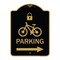 Signmission Parking W/ Lock Cycle & Right Arrow, Black & Gold Aluminum Sign, 18" x 24", BG-1824-23473 A-DES-BG-1824-23473 - alternate 1